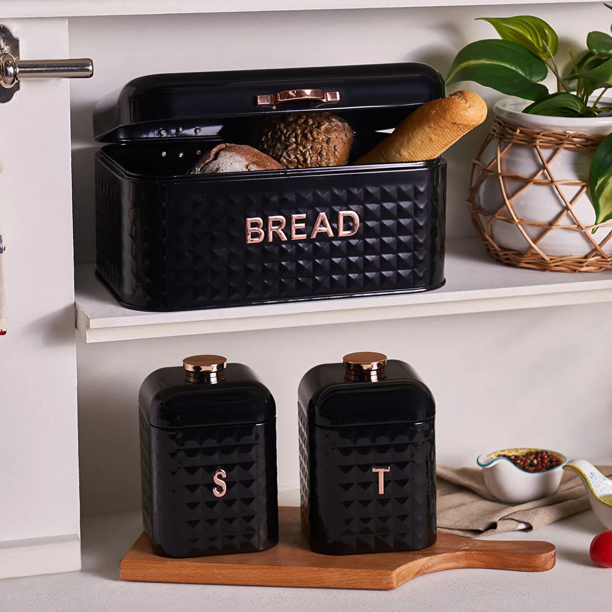 Karaca Diamond Bread Box Storage Container Set