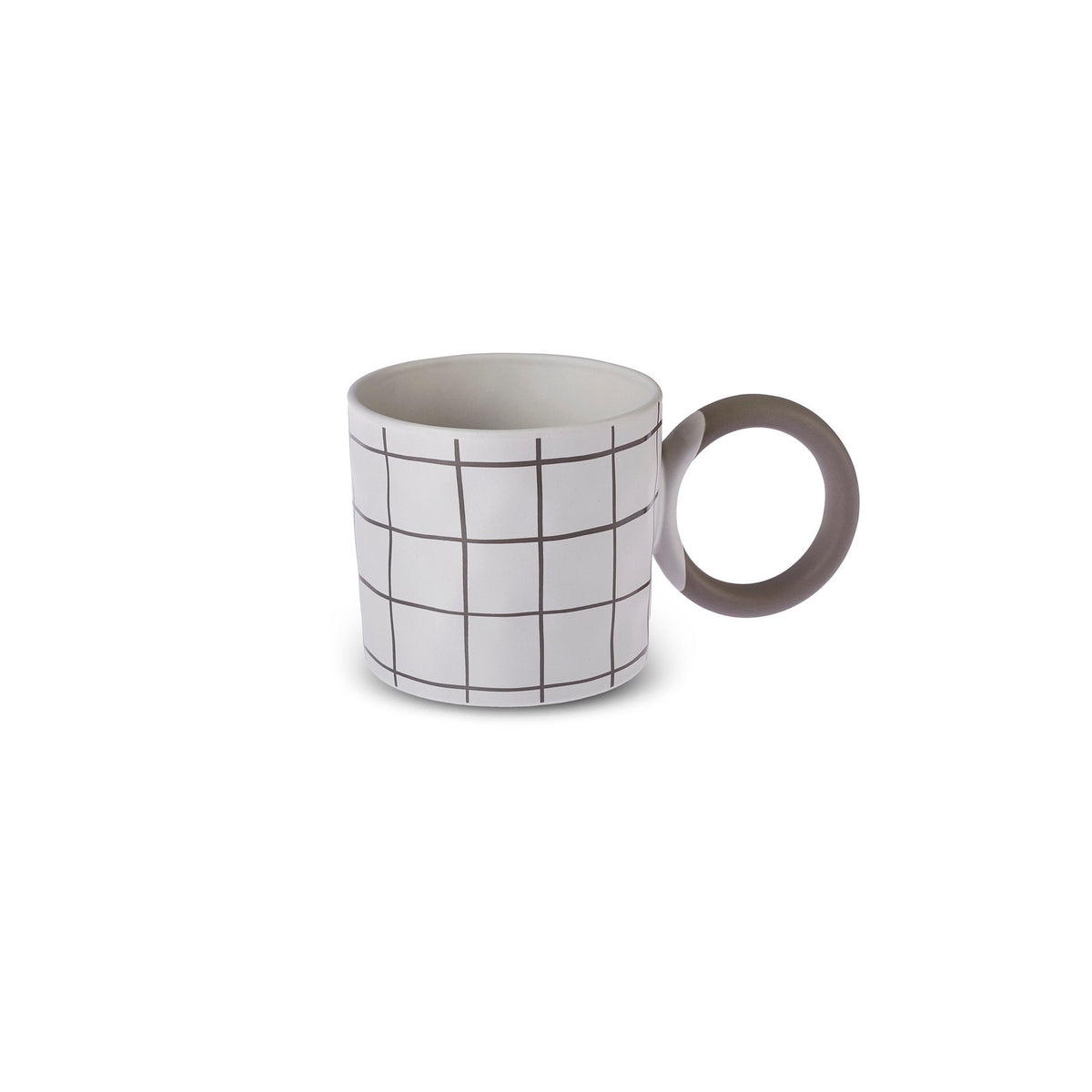 Karaca Oslo Ceramic Mug 420 ml - White/Grey, 153.09.01.5412