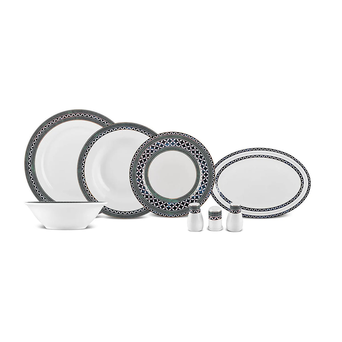 Karaca Elegance Bone Cordoba 53-Piece Dinner Set for 12 People, 153.09.01.6384