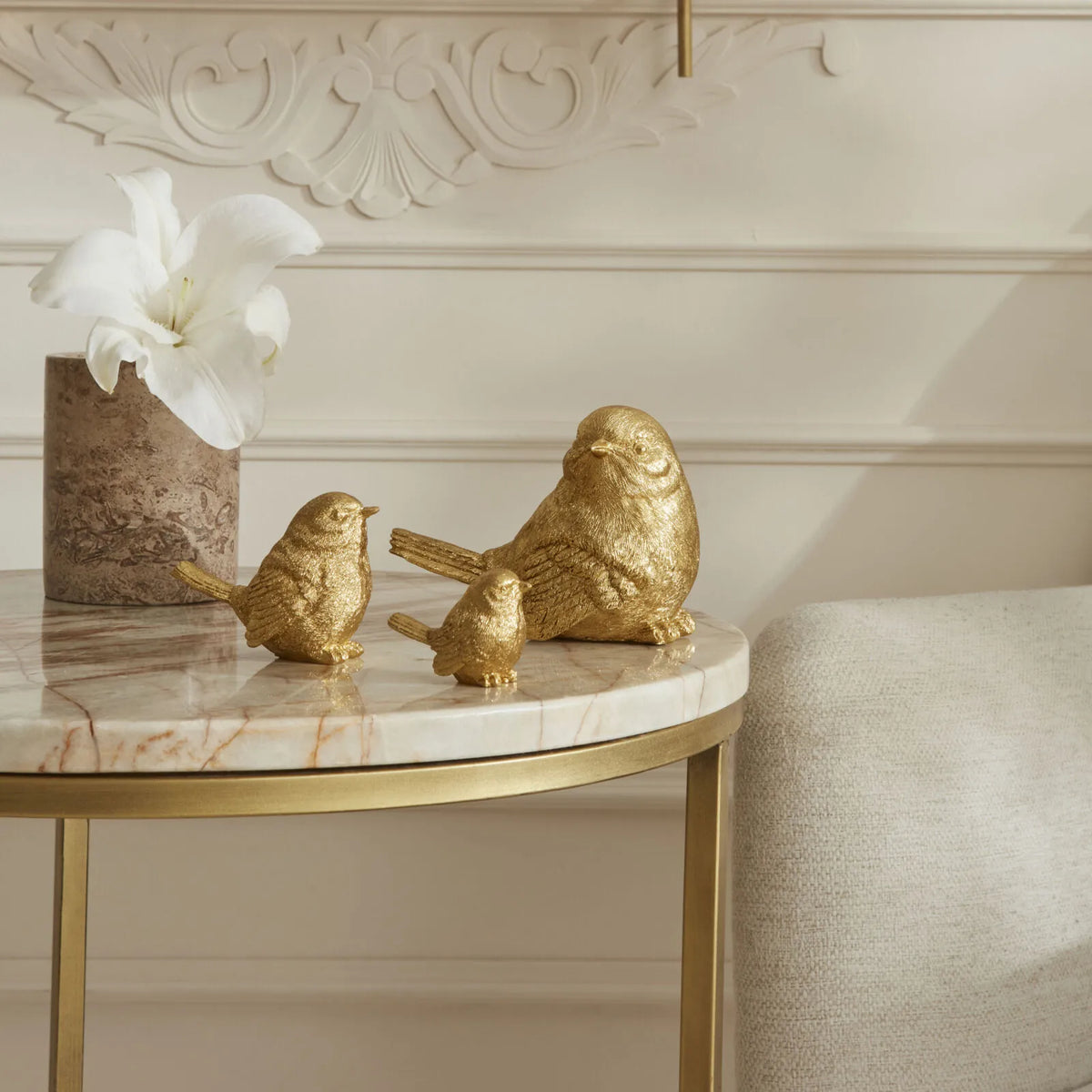 Karaca Home Decorative Gold Bird Sculpture - 6 cm, 153.09.01.6459