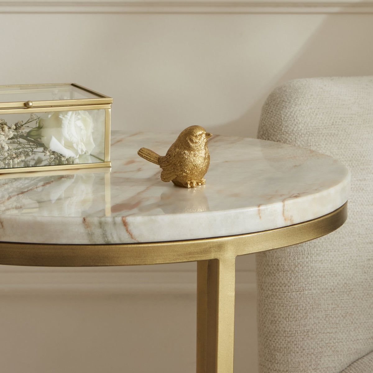 Karaca Home Decorative Gold Bird Sculpture - 6 cm, 153.09.01.6459