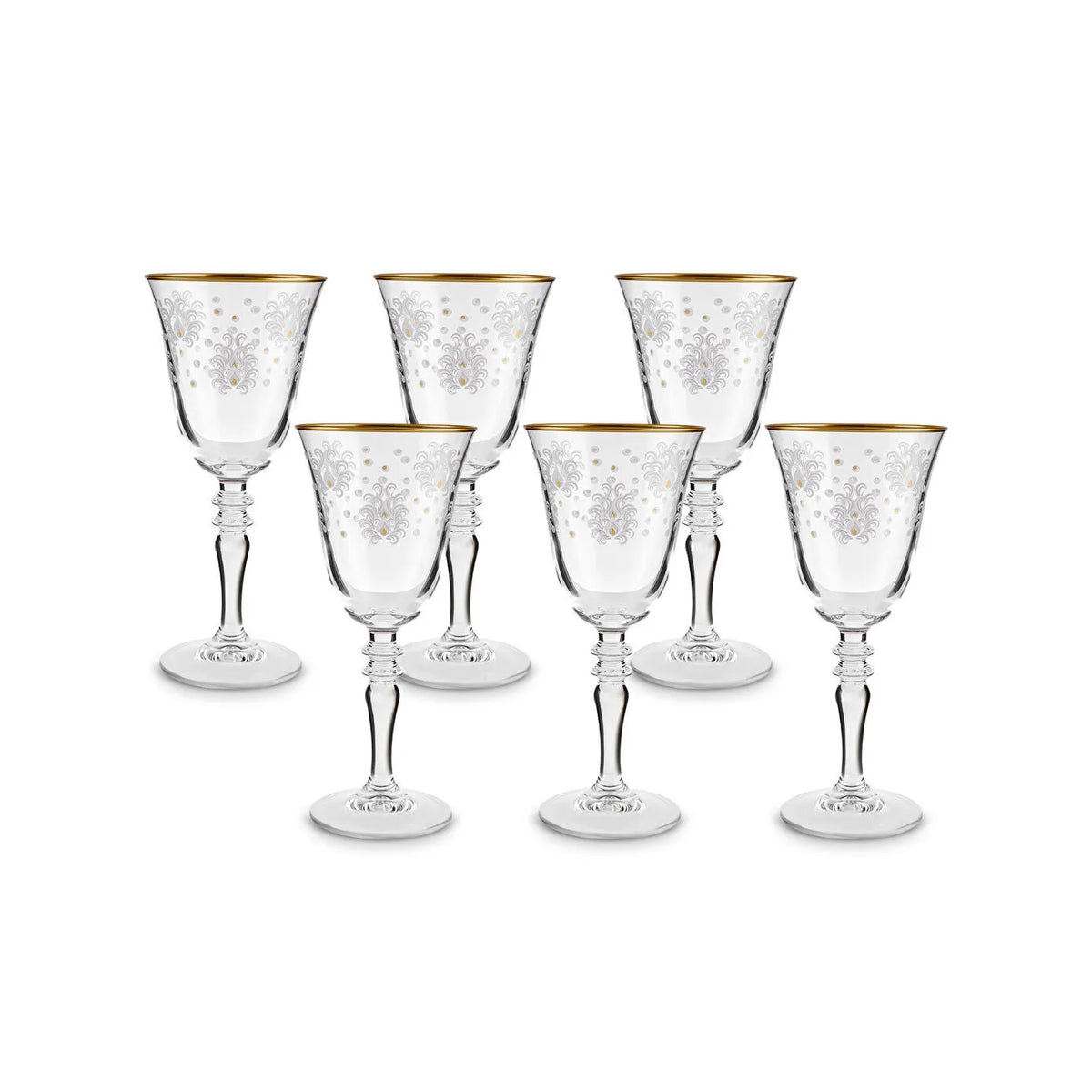 Karaca Derya 6-Piece Gold-Accent Glass Set, 153.09.01.8428