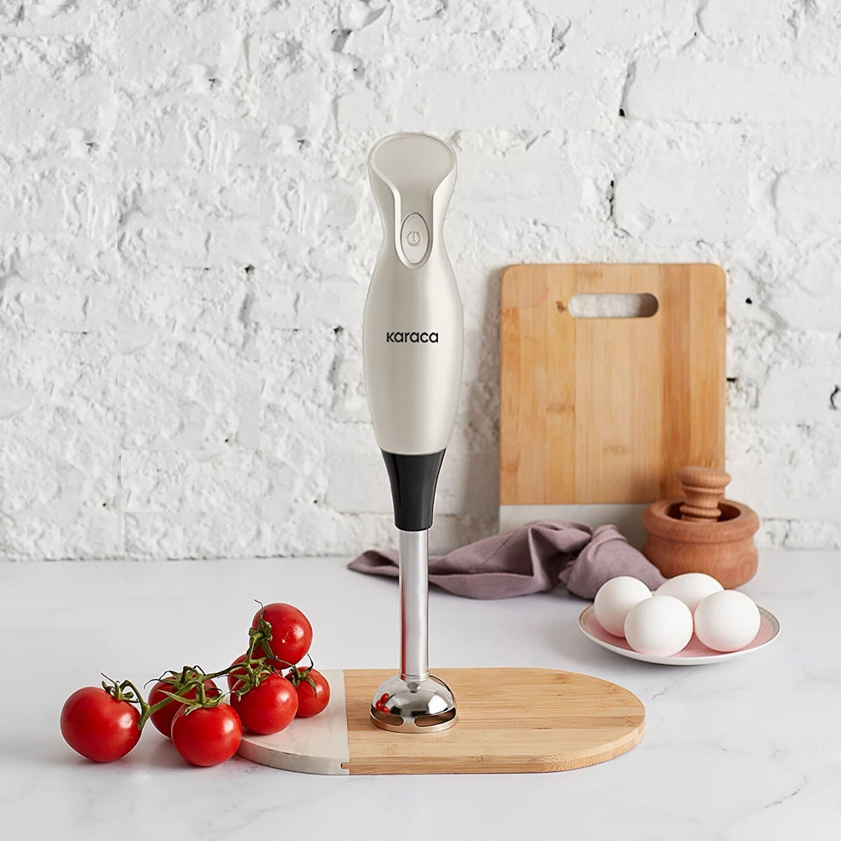 Karaca 550W Stick Blender - Cream, Powerful and Easy-to-Use Hand Blender, 153.09.01.8732