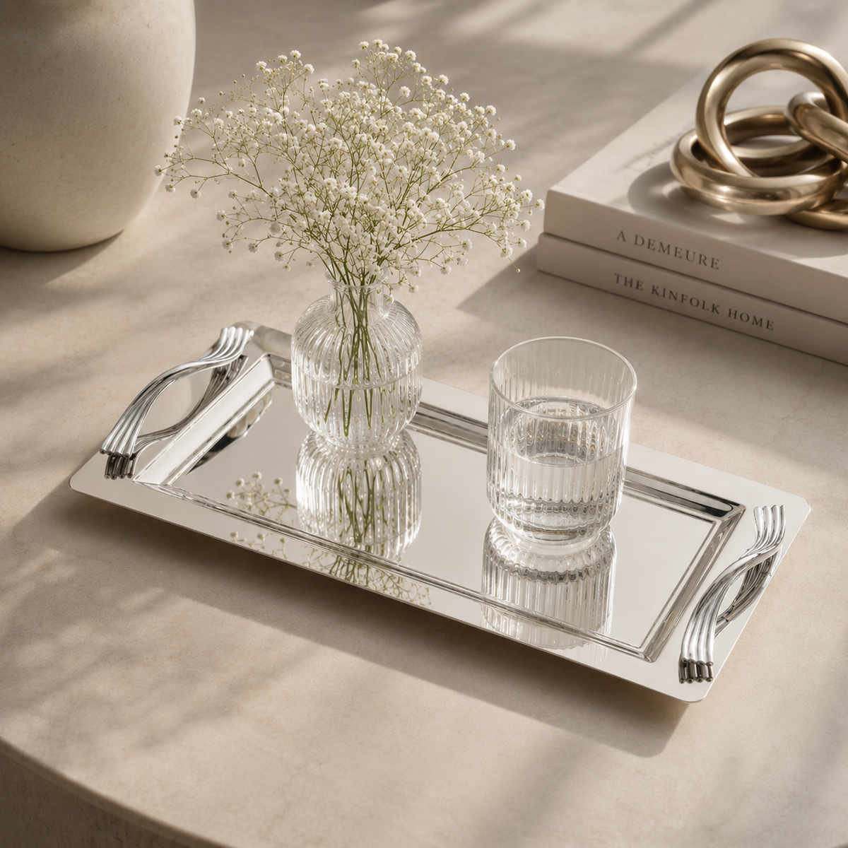 Karaca Ortho Premium Stainless Steel Rectangular Serving Tray 40 x 20 cm, 8683650323945