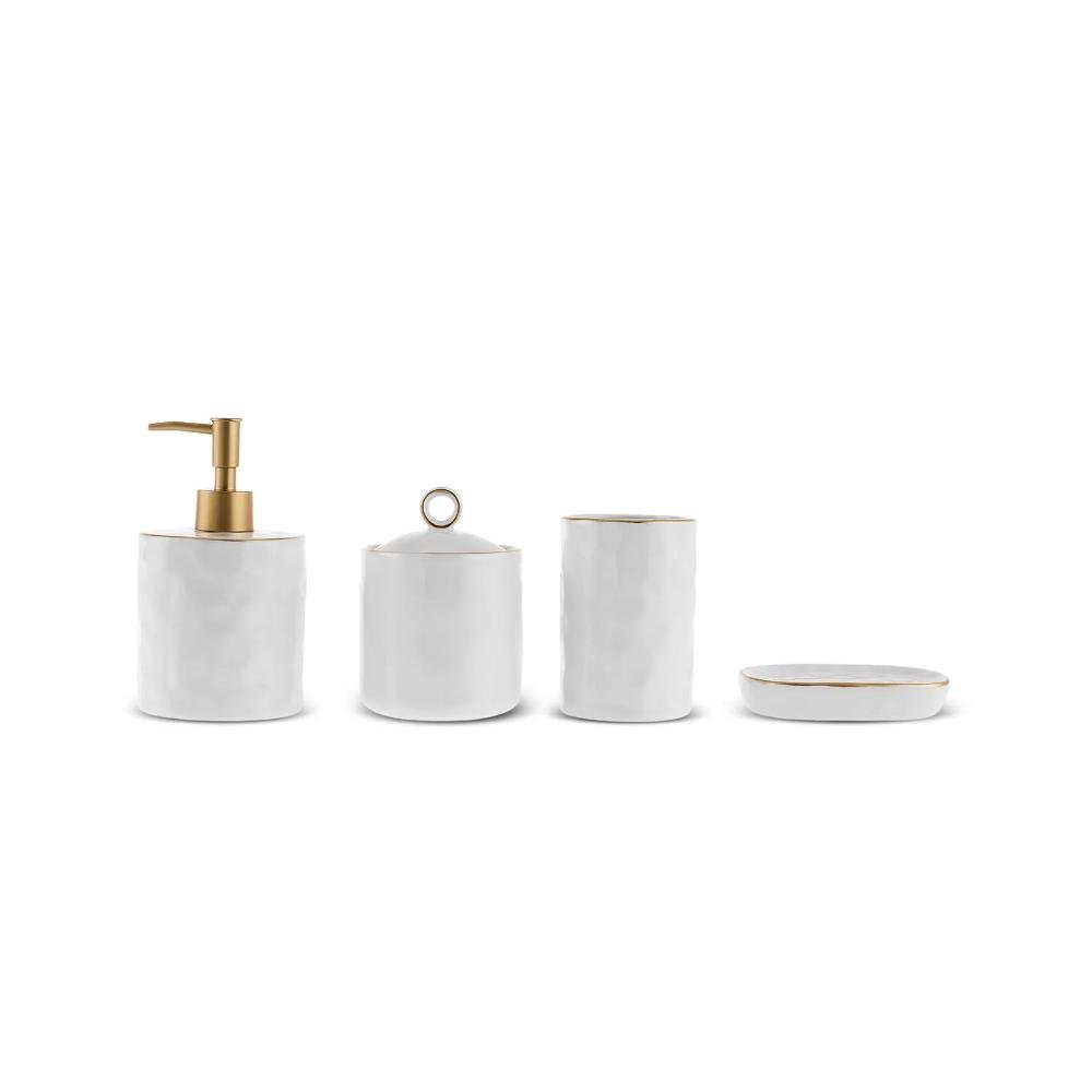 Karaca Lina 4-Piece Ceramic Bathroom Accessory Set, 8683650324454