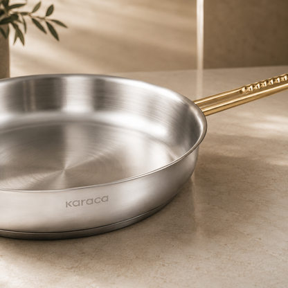 Karaca Gold Elegance 24 cm Stainless Steel Frying Pan, 8683650325932