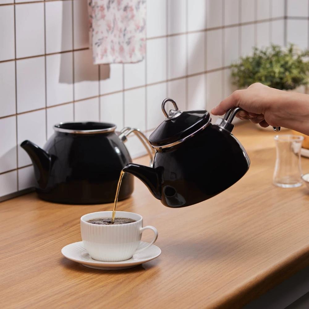 Karaca Loreto Enamel Teapot Set