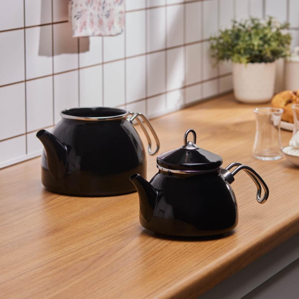 Karaca Loreto Enamel Teapot Set