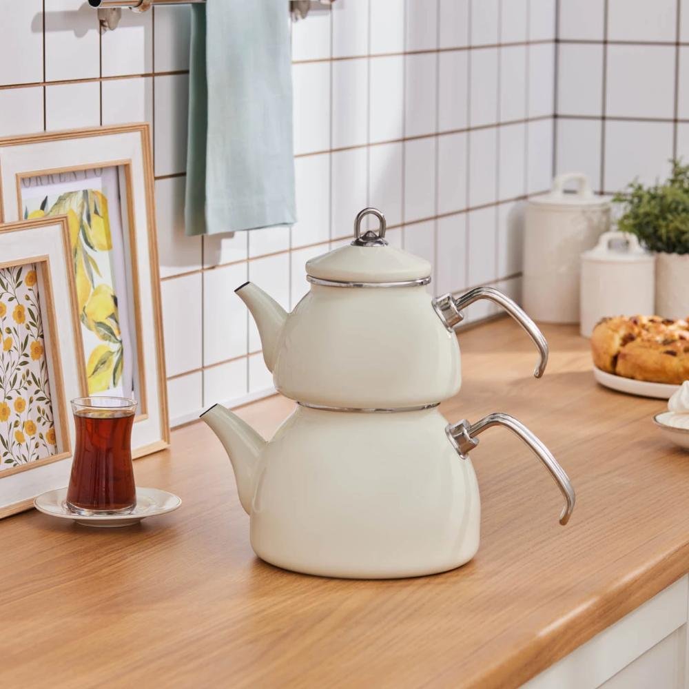 Karaca Loreto Enamel Teapot Set