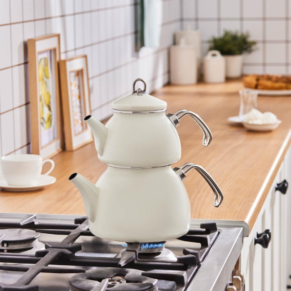 Karaca Loreto Enamel Teapot Set