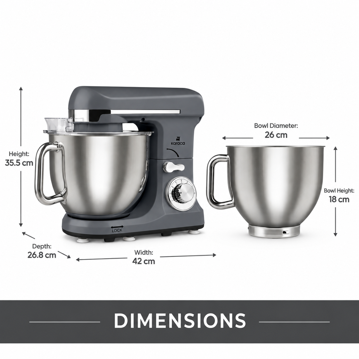 Karaca Blendburst Kitchen Chef 1400W, Grey, SM-1009