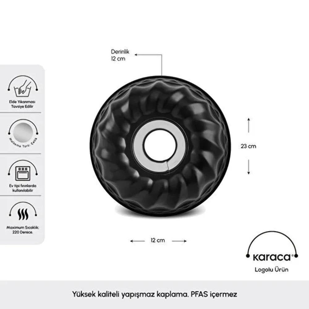 Karaca Bake Pro Sliced Cake Pan - Black | Non-Stick Italian Design, 8683650329503