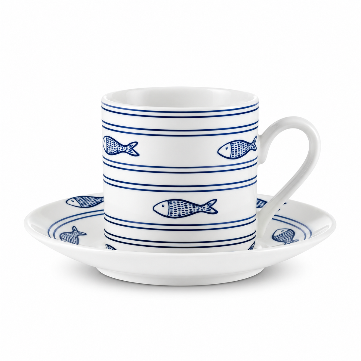 Karaca Akya 6-Piece Coffee Cup Set with 6 Saucers, 80 ml, 8683650333173