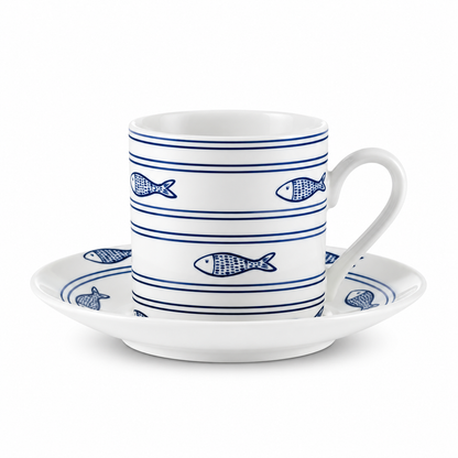 Karaca Akya 6-Piece Coffee Cup Set with 6 Saucers, 80 ml, 8683650333173