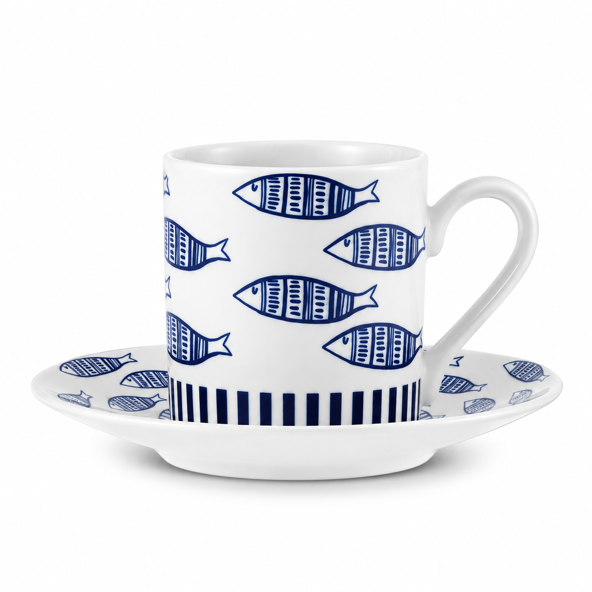 Karaca Akya 6-Piece Coffee Cup Set with 6 Saucers, 80 ml, 8683650333173
