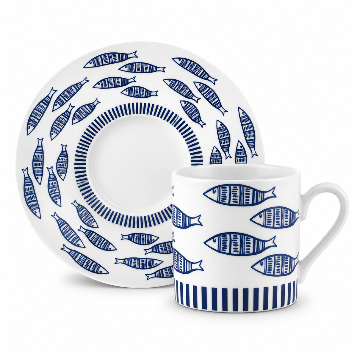 Karaca Akya 6-Piece Coffee Cup Set with 6 Saucers, 80 ml, 8683650333173