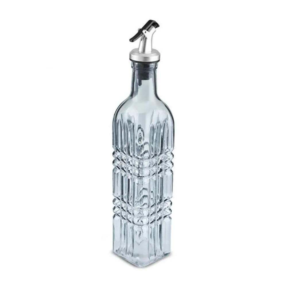 Karaca Daisy Rectangular Oil Bottle 500 ml – Petrol Blue Glass Dispenser, 8683650335122