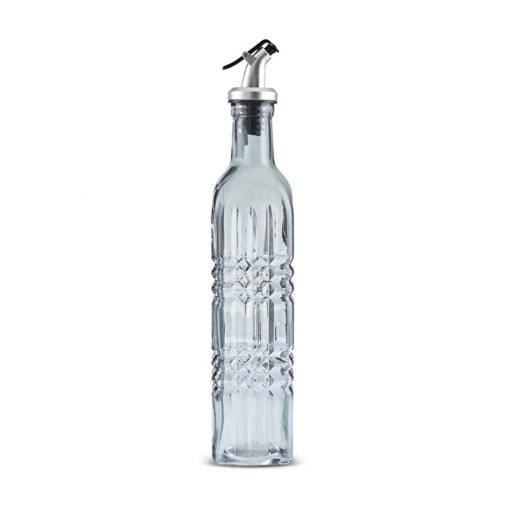 Karaca Daisy Rectangular Oil Bottle 500 ml – Petrol Blue Glass Dispenser, 8683650335122
