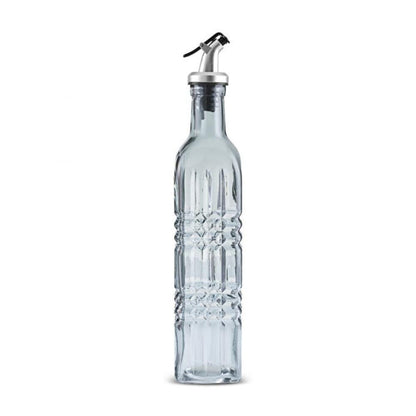 Karaca Daisy Rectangular Oil Bottle 500 ml – Petrol Blue Glass Dispenser, 8683650335122