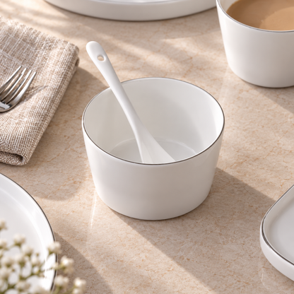 Karaca Forever Bone Bomo 22-Piece Breakfast Set for 6 People, 8683650336570