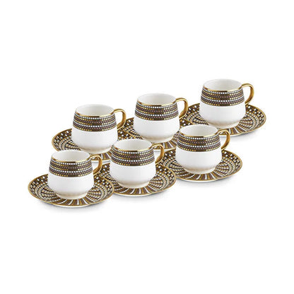 Karaca Belgin 6-Piece Coffee Cup Set 90 ml – Service for 6 People, 8683650338727