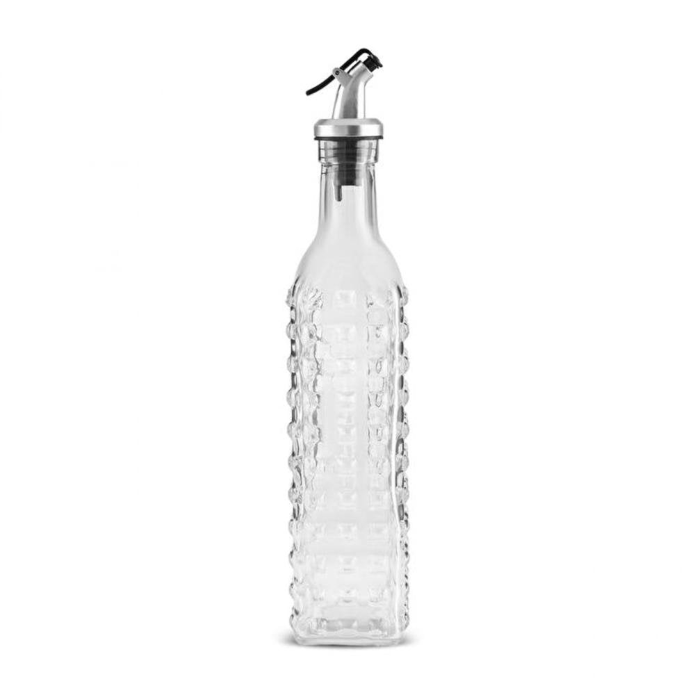 Karaca Daisy Rectangular Oil Bottle 500 ml – Transparent Glass Dispenser, 8683650340638