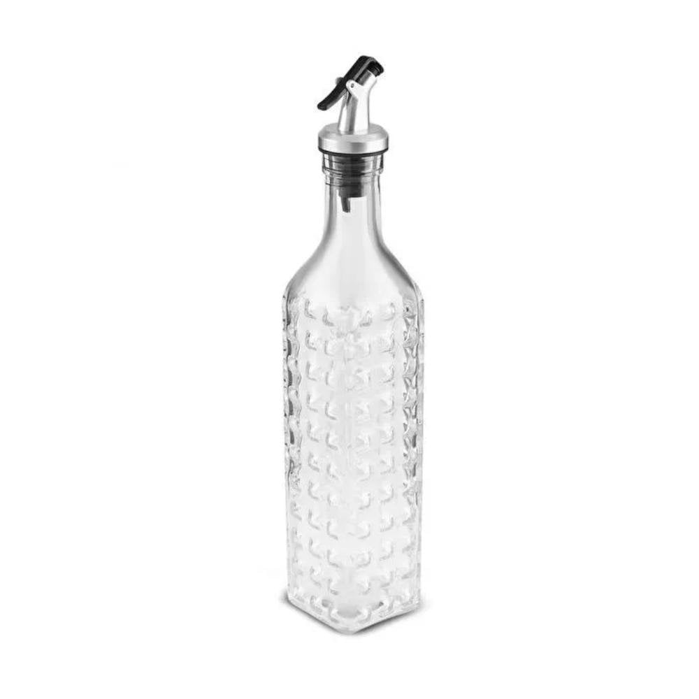Karaca Daisy Rectangular Oil Bottle 500 ml – Transparent Glass Dispenser, 8683650340638