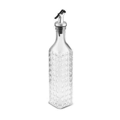 Karaca Daisy Rectangular Oil Bottle 500 ml – Transparent Glass Dispenser, 8683650340638