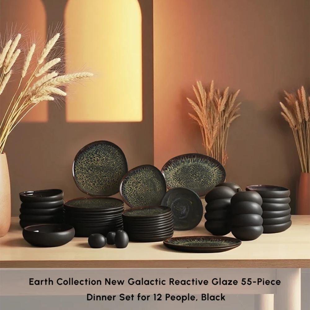 Karaca Earth Collection Galactic 55-Piece Dinner Set for 12 People