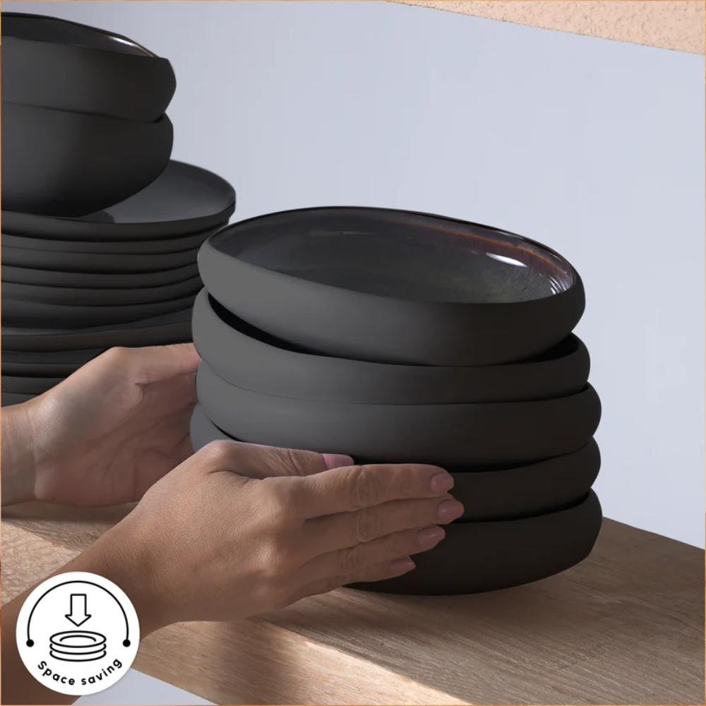 Karaca Earth Collection Galactic 55-Piece Dinner Set for 12 People