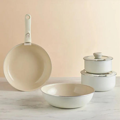 Karaca x Refika Swiss Crystal 7-Piece Cookware Set with Removable Handle, 8683650362111