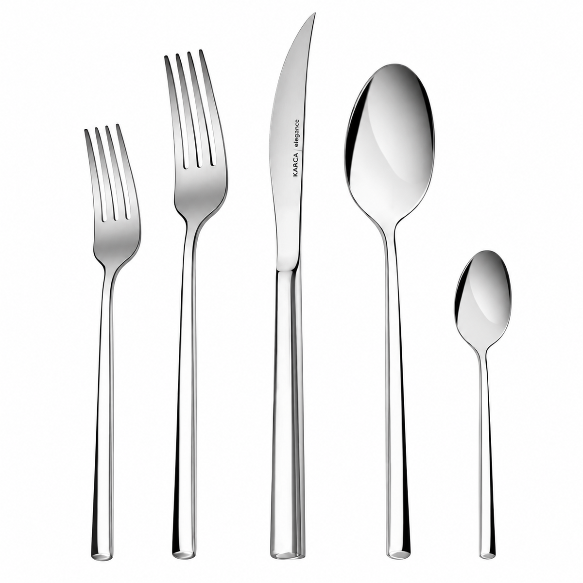 Karaca Tivoli 30-Piece Stainless Steel Cutlery Set for 6 People, Silver, 8683650380993