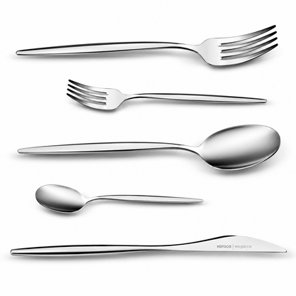 Karaca Lizbon 30-Piece 18/10 Stainless Steel Cutlery Set for 6 People, 8683650381044