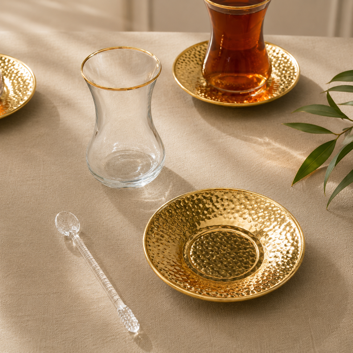 Karaca Ada Gold 18-Piece Tea Set for 6, 8683650382508