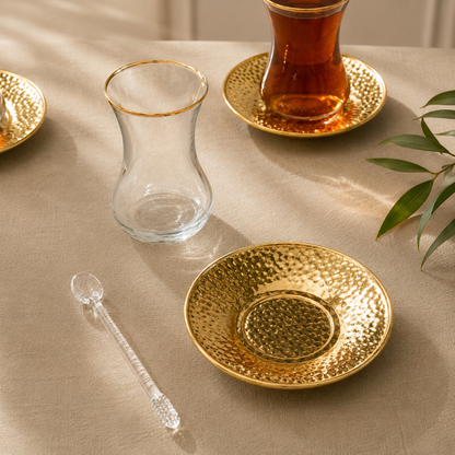 Karaca Ada Gold 18-Piece Tea Set for 6, 8683650382508