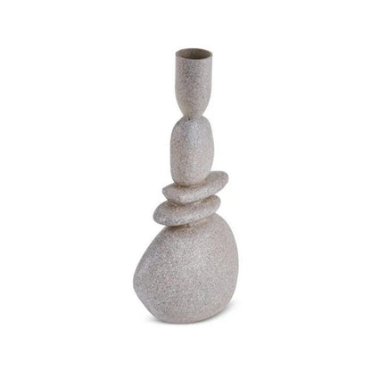 Karaca Home Alba Stone Candlestick 19.5 cm - Grey, 8683650383321