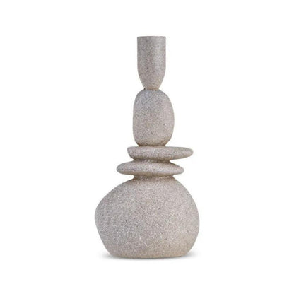 Karaca Home Alba Stone Candlestick 19.5 cm - Grey, 8683650383321