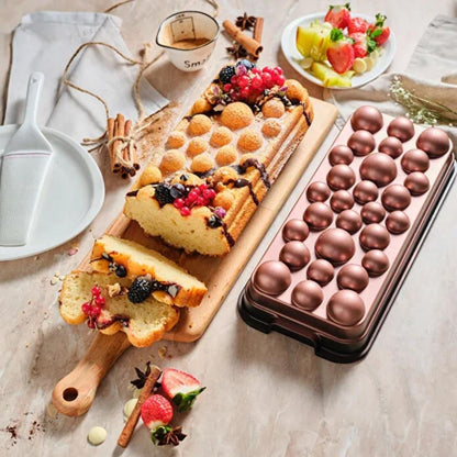 Karaca Aster Gradient Cast Iron Cake Pan - Rose Gold | Non-Stick Rectangular Bakeware, 8683650389354
