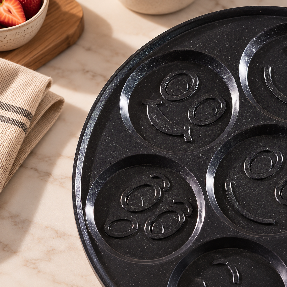 Karaca Fluffy 7-Face Non-Stick Induction Ceramic Pancake Pan 26 cm, 8683650394952