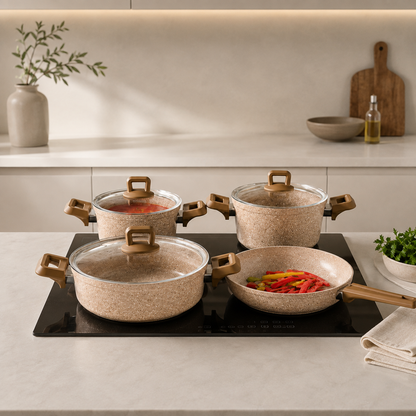 Karaca Biogranit Alice 7-Piece Cookware Set, 8683650411703