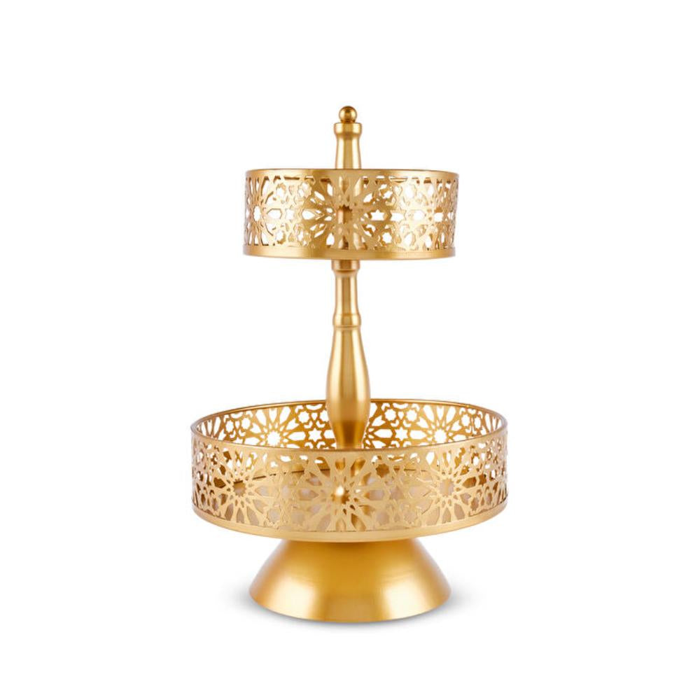 Karaca Home Sema Two-Tier Serving Tray Gold, KAR-8683650439547
