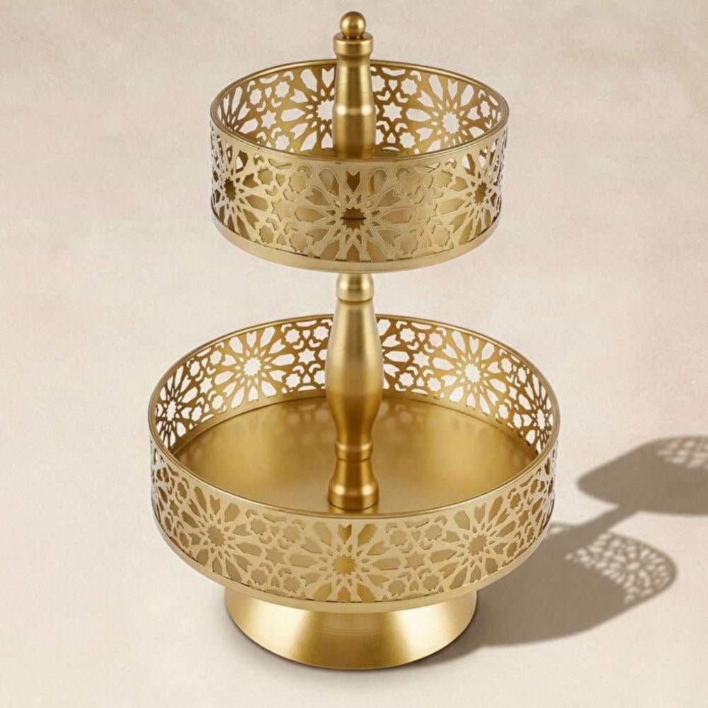 Karaca Home Sema Two-Tier Serving Tray Gold, KAR-8683650439547