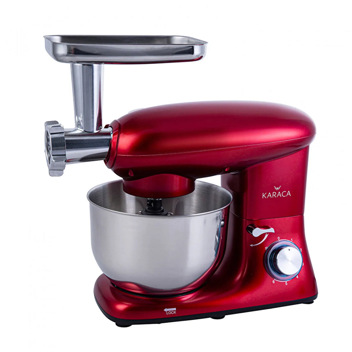 Karaca Multichef Stand Mixer Redgold 1900W - 5.5L (with Meat Grinder and Sausage/Meatball Attachments), 153.01.06.4889