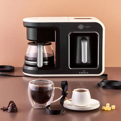 Karaca Hat-r Plus 2-in-1 Turkish & Filter Coffee Machine with Soft Cream, 153.01.06.4922