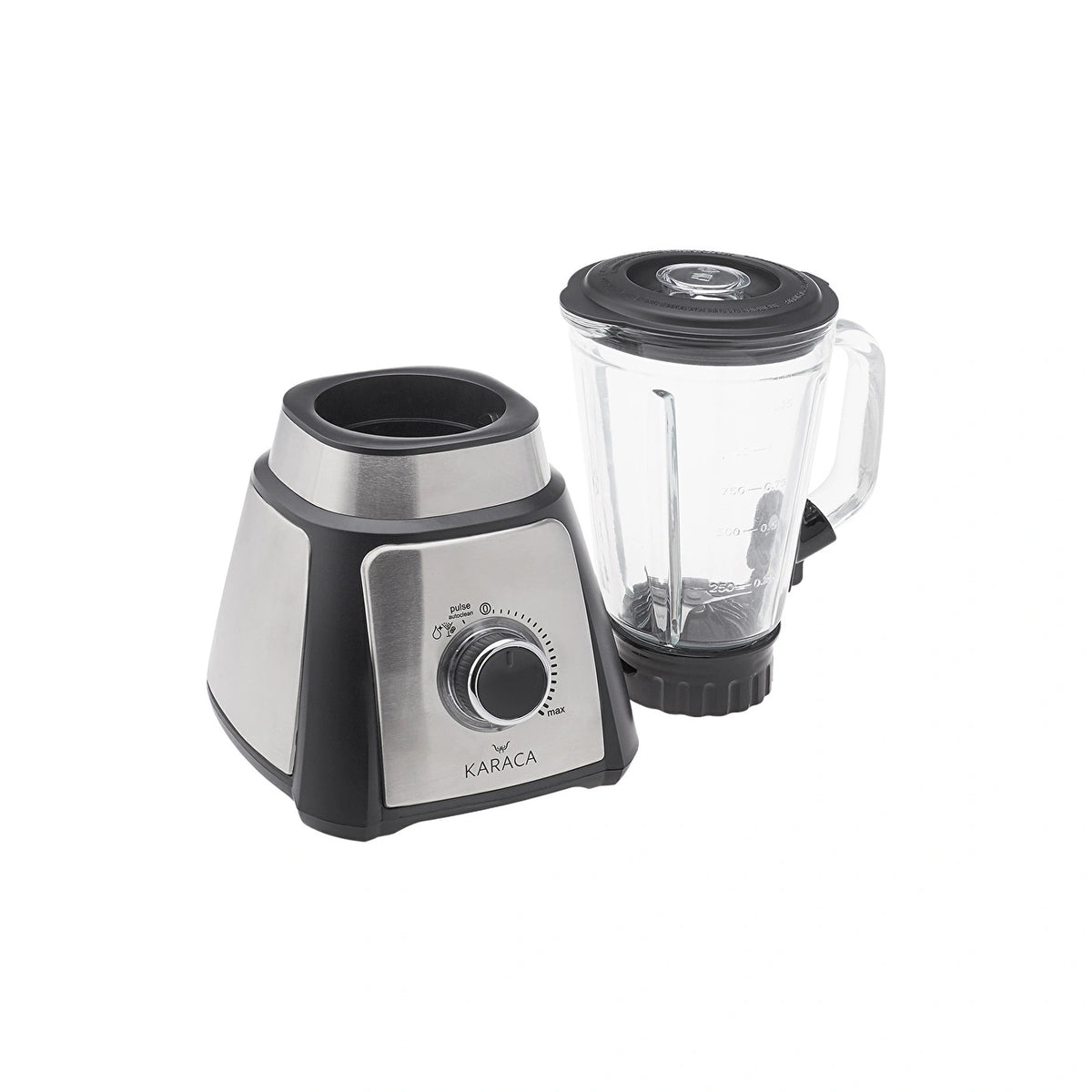 Karaca Shaker Inox Smoothie Blender 500W, 1.5L Glass Pitcher, Stainless Steel, 153.01.06.5011