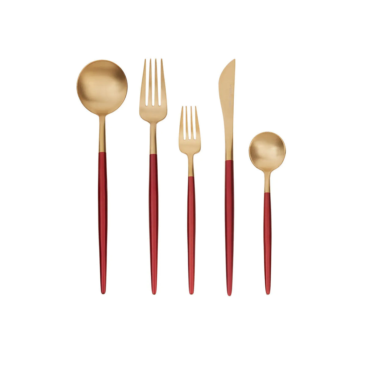 Karaca New Lydia 60-Piece Cutlery Set for 12 People - Red, 153.03.08.0634