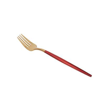 Karaca New Lydia 60-Piece Cutlery Set for 12 People - Red, 153.03.08.0634