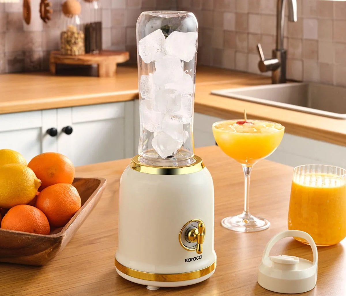 Karaca Retro Personal Smoothie Blender 600 ml, Ice Crushing Function