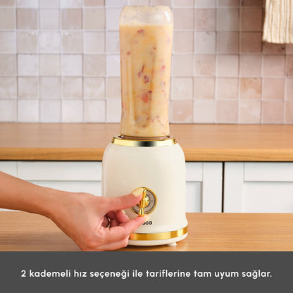 Karaca Retro Personal Smoothie Blender 600 ml, Ice Crushing Function