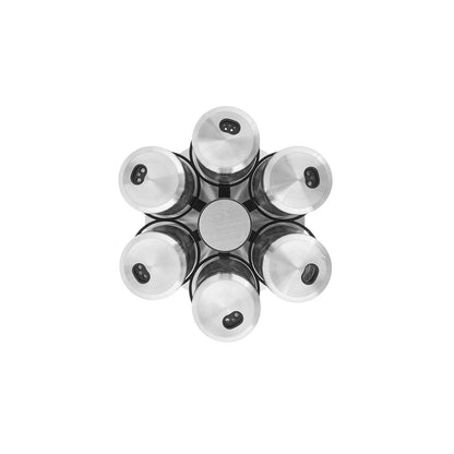Karaca Tottori Inox 7-Piece Round Glass Spice Set, 153.03.06.4731